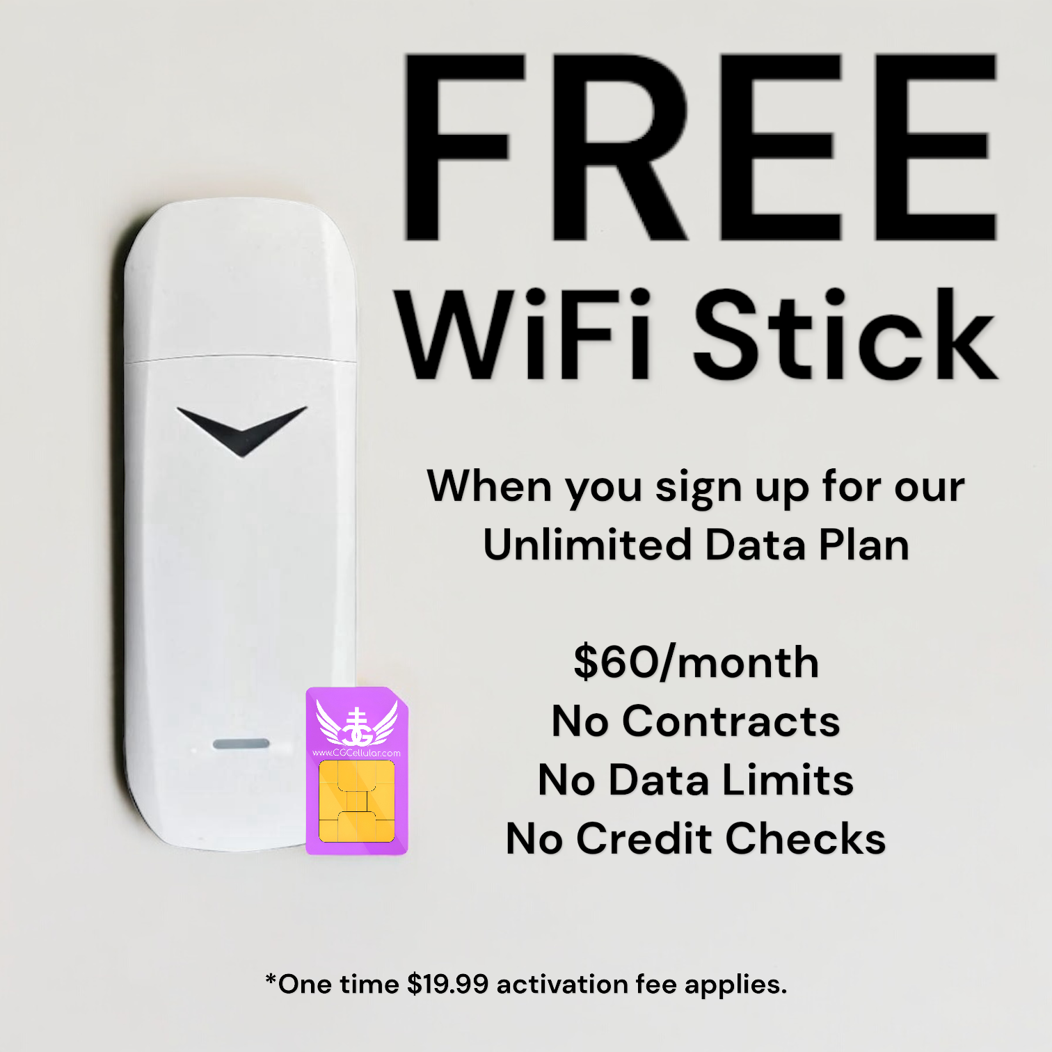 Unlimited Data + FREE WiFi Stick